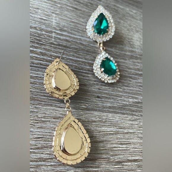 Rhinestones crystal drop earrings A198 - Picture 4 of 5